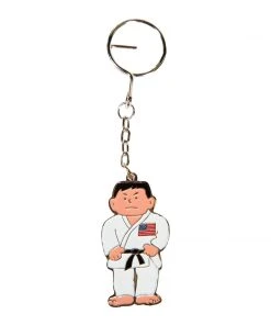 Proforcema Keychains & Lanyards Karate Man With Flag Keychain