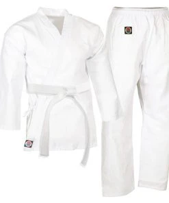 PROFORCEMA ProForce® 5 Oz. Basic Karate Uniform (Elastic Drawstring) - 60/40 Blend - With Free White Belt