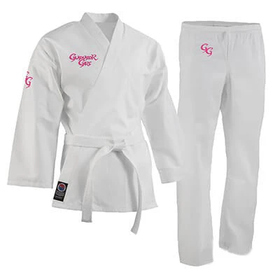 Proforcema ProForce® Gladiator Girl 6 Oz. Karate Uniform (Elastic Drawstring) - 55/45 Blend - With Free White Belt 3 Proforcema ProForce® Gladiator Girl 6 Oz. Karate Uniform (Elastic Drawstring) - 55/45 Blend - With Free White Belt