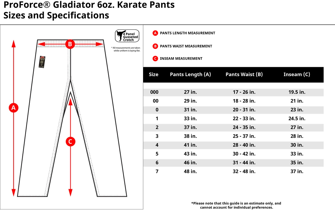 Proforcema ProForce® Gladiator 6 Oz. Karate Pants (Elastic Drawstring) - 55/45 Blend 5 Proforcema ProForce® Gladiator 6 Oz. Karate Pants (Elastic Drawstring) - 55/45 Blend