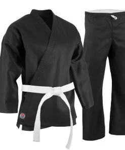 Proforcema Uniforms ProForce® 6 Oz. Karate Uniform (Elastic Drawstring) - 55/45 Blend - With Free White Belt