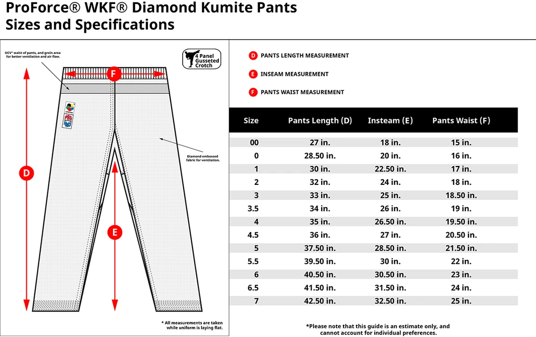 Proforcema ProForce® WKF Approved Diamond Kumite White Pants 4 Proforcema ProForce® WKF Approved Diamond Kumite White Pants