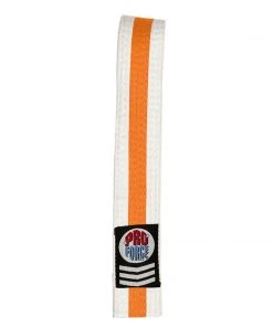 Proforcema Belts ProForce® II 1.5&quot Single Wrap Color Striped White Karate Belt