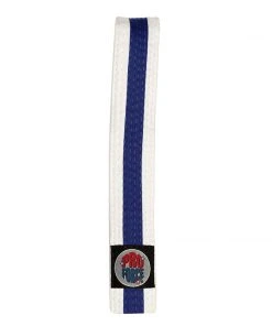 Proforcema Belts ProForce® II 1.5&quot Single Wrap Color Striped White Karate Belt