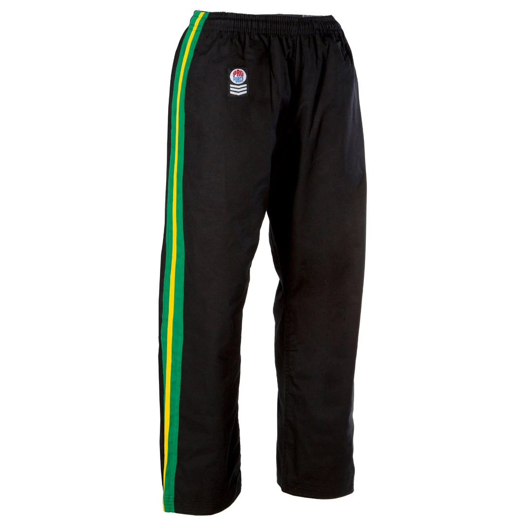 PROFORCEMA ProForce Sport™ Black With Green & Yellow Stripes Demo Pants 3 PROFORCEMA ProForce Sport™ Black With Green & Yellow Stripes Demo Pants