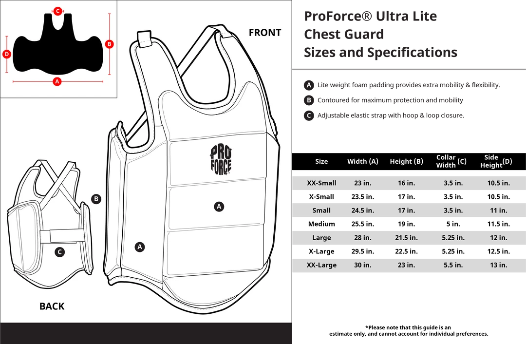 Proforcema ProForce® Ultra Lite Chest Guard Chest Guards 4 Proforcema ProForce® Ultra Lite Chest Guard Chest Guards