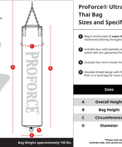 PROFORCEMA ProForce® Unfilled Ultra Thai Heavy Bag Training Bags