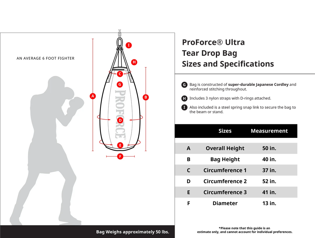 Proforcema Training Bags ProForce® Ultra Tear Drop Heavy Bag 4 Proforcema Training Bags ProForce® Ultra Tear Drop Heavy Bag